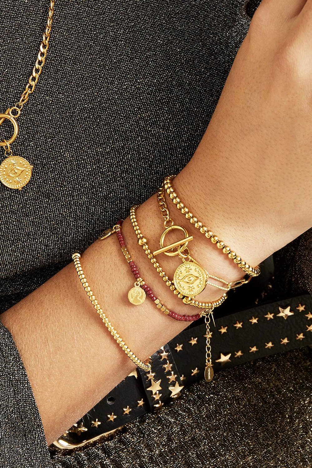 Bracelet Locked Eye Gold Color Stainless Steel h5Picture3